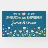 Harten! Aangepaste verlovingscongratulatiebanner Spandoek (Horizontaal)