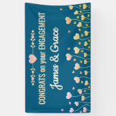 Harten! Aangepaste verlovingscongratulatiebanner Spandoek (Verticaal)