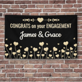 Harten! Aangepaste verlovingscongratulatiebanner Spandoek