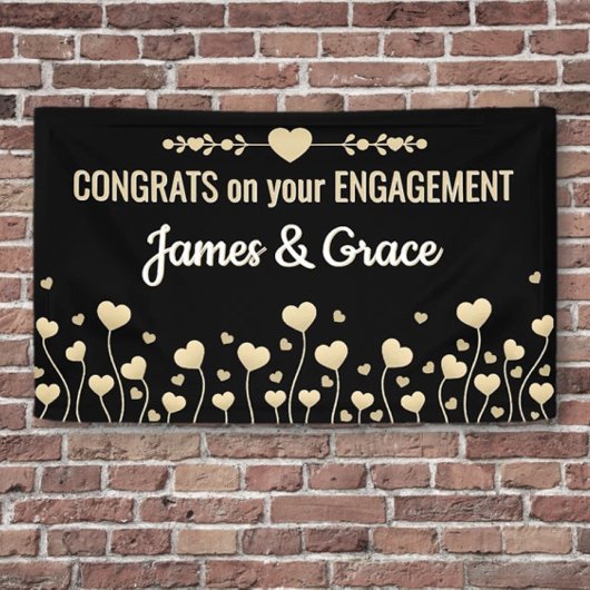 Harten! Aangepaste verlovingscongratulatiebanner Spandoek