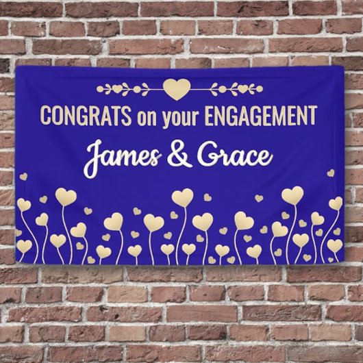 Harten! Aangepaste verlovingscongratulatiebanner Spandoek