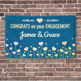 Harten! Aangepaste verlovingscongratulatiebanner Spandoek
