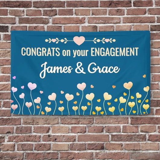 Harten! Aangepaste verlovingscongratulatiebanner Spandoek