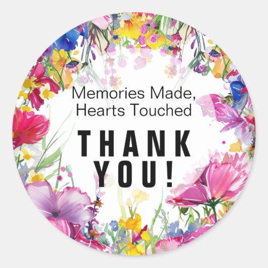 harten aangeraakt weide bloeit gelukzaligheid ronde sticker (Voorkant)