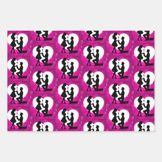 Harten Aanzoek Silhouet Collectie Inpakpapier Vel (Voorkant 3)