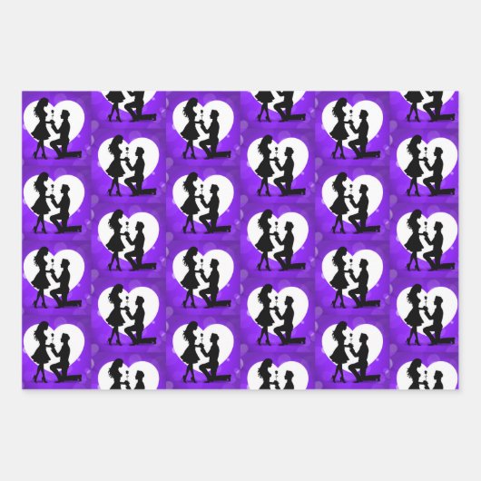 Harten Aanzoek Silhouet Collectie Inpakpapier Vel (Voorkant 2)