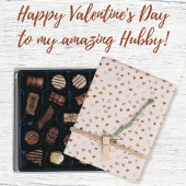 Harten - Aardtoon op wit cement Inpakpapier Vel