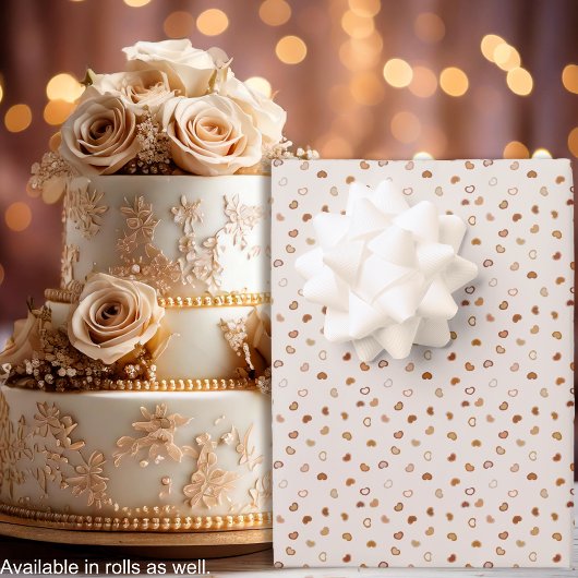 Harten - Aardtoon op wit cement Inpakpapier Vel