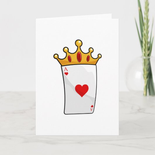 Harten Aas met Koninginnekroon Kaart (Voorkant)