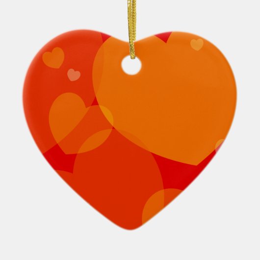 Harten achtergrond in rood, versierend keramisch ornament (Voorkant)