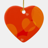 Harten achtergrond in rood, versierend keramisch ornament (Achterkant)