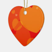 Harten achtergrond in rood, versierend keramisch ornament (Links)