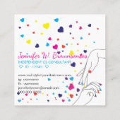 Harten Acryl Nail Spa Stylist Roze Blauw Geel Vierkante Visitekaartje (Achterkant)