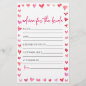 Harten Advies Voor De Bruid Bruiloft Spel Briefpapier (Voorkant)