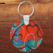 Harten - Afdrukken op mijn hartkaarten Sleutelhanger (Voorkant)