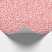 harten, allover, perzik cadeaupapier (Hoek)