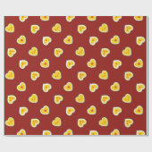 Harten appels patroon cadeaupapier (Vlak)