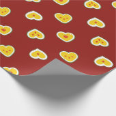 Harten appels patroon cadeaupapier (Hoek)