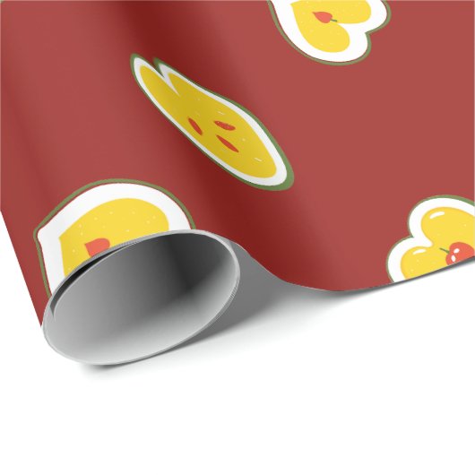 Harten appels patroon cadeaupapier (Rol Hoek)