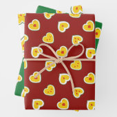 Harten appels patroon inpakpapier vel (In situ)