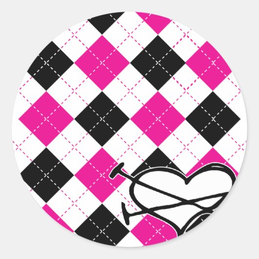 Harten & Argyle Ronde Sticker (Voorkant)