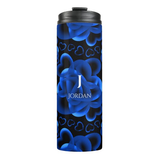 Harten Avoly Blauw Patroon Thermosbeker (Voorkant)
