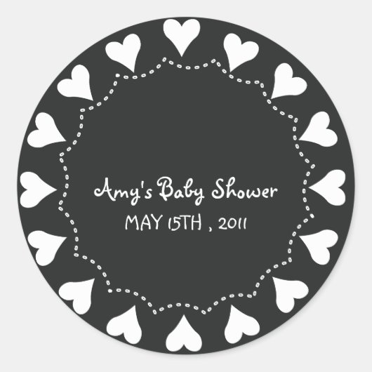 Harten - BabYShower Sticker-5 Ronde Sticker (Voorkant)