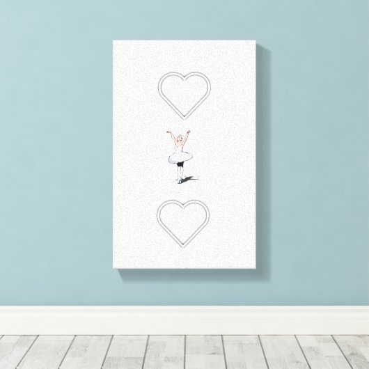 Harten & Ballerina Meisje Canvas (Insitu (Houten vloer))