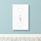 Harten & Ballerina Meisje Canvas Afdruk (Insitu (Houten vloer))