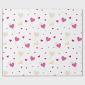 Harten ballon en kronen. cadeaupapier (Vlak)