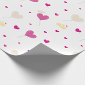 Harten ballon en kronen. cadeaupapier (Hoek)