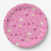 Harten ballon en kronen. papieren bordje (Voorkant)