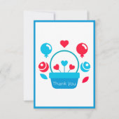 Harten, ballonnen en hartmand bedankkaart (Voorkant)