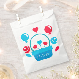 Harten, ballonnen en hartmand bedankzakje