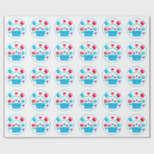 Harten, ballonnen en hartmand cadeaupapier (Vlak)