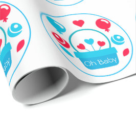 Harten, ballonnen en hartmand cadeaupapier