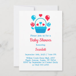 Harten, ballonnen en hartmand kaart