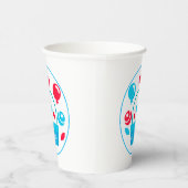 Harten, ballonnen en hartmand papieren bekers (Rechts)