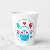 Harten, ballonnen en hartmand papieren bekers (Voorkant)