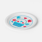 Harten, ballonnen en hartmand papieren bordje (Gekanteld)