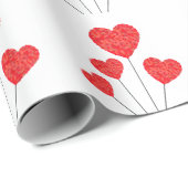 Harten Ballonnen Illustratie Ontwerp Cadeaupapier (Rol Hoek)