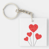 Harten Ballonnen Illustratie Ontwerp Sleutelhanger (voorkant)