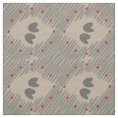 Harten Beige Grey Decor Pattern Stof (Swatch)
