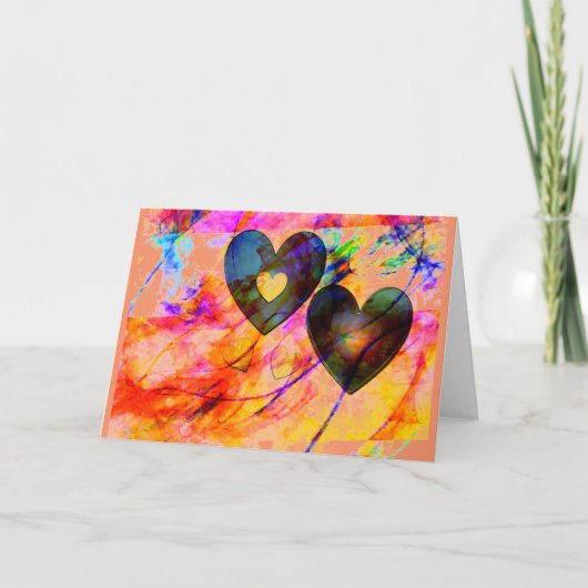 Harten bij Zonsopgang Feestdagen Kaart (Voorkant)