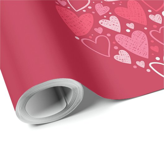 Harten binnen hart cadeaupapier (Rol Hoek)