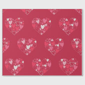 Harten binnen hart cadeaupapier (Vlak)