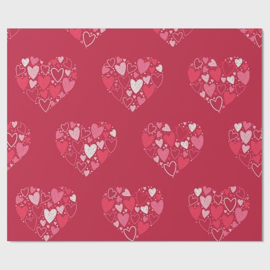 Harten binnen hart cadeaupapier (Vlak)