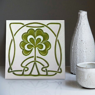 Harten Bloem Art Nouveau Vintage Decor Wessel Cer Tegeltje