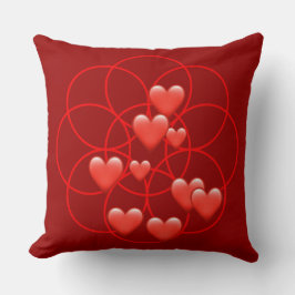 Harten, Bloem van het Levenspatroon Kussen