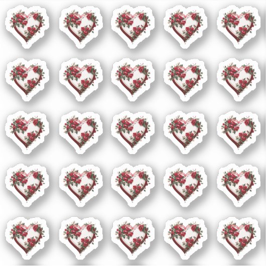 Harten Bloemen Bruiloft Bloem Envelop Stickers (Voorkant)